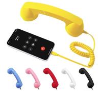 Retro Phone Handset, Phone Receiver For Cells Phone For Ios Android Systems, Type-C Retro Telephone Wiring Handsets Landed Handles Receiver For Cells Mobile Video Conferences,Calls, Meetings (Yellow)