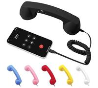 Retro Phone Handset, Phone Receiver For Cells Phone For Ios Android Systems, Type-C Retro Telephone Wiring Handsets Landed Handles Receiver For Cells Mobile Video Conferences,Calls, Meetings (Black)