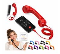 Retro Phone Handset,Retro Handset for iPhone & Android,3.5mm & Type-C | Vintage Wired Plug in Handheld Cell Phone Receiver,Built In Speaker&Microphone,for Cell Mobile Video Conference,Call,Meeting