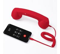 Retro Phone Handset, Retro Phone Handset, Type-C Telephone Wired Handsets, Ergonomic Design for Clear Calls, Video Conferences, Meetings(Red)
