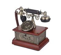 Retro Phone Vintage Phone Telephone- Creative Metal Solid Wood American Home Hotel Fixed Telephone European Antique Landline Telephone