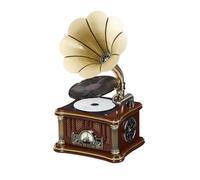 Retro Phonograph CD Player with Bluetooth, USB Charging, FM Radio, and Double Speaker for Vintage Music Enthusiasts