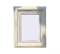 Retro Photo Frame Built for 14 Inch Prints, Resin Wall-Mounted Decor Item Featuring Enduring Design Language for Interior Applications (White)