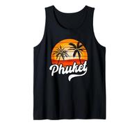 Retro Phuket Sunset Palm Trees Vintage Travel Design Tank Top