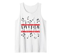 Retro Piano Music Notes Keyboard Musician Classic Pianist Tank Top