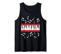 Retro Piano Music Notes Keyboard Musician Classic Pianist Tank Top