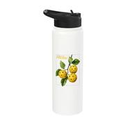 Retro Pickleball Fruit Tree Pickleballer Floral Folk Art Stainless Steel Insulated Water Bottle