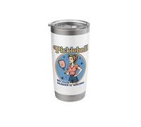 Retro Pickleball Funny Because Murder is Wrong Design Stainless Steel Insulated Tumbler