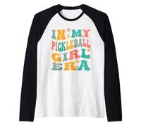 Retro Pickleball Girl Groovy Raglan Baseball Tee