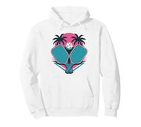 Retro Pickleball Sunset Tropical Paddle Men Women Teens Kids Pullover Hoodie