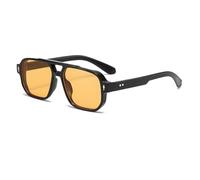 Retro Pilot Double Bridge Rectangle - Sunglasses for Women Men Classic Style Square Vintage Eyewear UV400 Protection Driving Outdoor