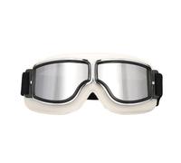 Retro Pilot Motorcycle Goggles, Fog-proof Warm Riding Goggles, Motorbikes Windproof Eyewear Mountain Bike Goggles, Safety Windproof Motorcycle Glasses for ATV, Bike, Motocross (White)