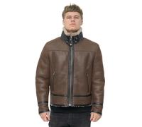 Retro Pilot Sheepskin Leather Biker Jacket-Helmsley Infinity Leather Tan L