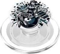 Retro Pin-Up Girl Bomber Girl Print PopSockets PopGrip for MagSafe
