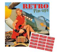 Retro Pin Ups Calendar 2026 | Square Wall Calendar | 16 Month | September 2025 - December 2026 | Calendar with Free Organisational Stickers
