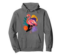 Retro Pink Flamingo Colorful Tropical Bird Pullover Hoodie