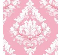 Retro Pink Flowers Wallpaper Self-Adhesive 0.45×5 m Classic Floral Pattern Matte Contact Paper Removable Thicken Waterproof Canvas Peel and Stick Wall Paper for Home Decoration Furniture Renovation