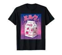 Retro Pink Japanese Strawberry Milk Shake Carton T-Shirt