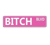 Retro Pink Tin Metal Sign - ' BLVD' - Bold Statement Decor for Home, Bar, or Dorm - 16x4 Inches - Unique Gift Idea for Friends(B71)