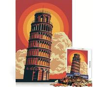Retro Pisa Italy 1000 Piece Jigsaw Puzzle for Adults Memory Gain Gentle Leisure Design Assembly Art Collection Piece (38x26cm)