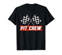 Retro Pit Crew Race Car Party Checkered Flag Car Racing T-Shirt