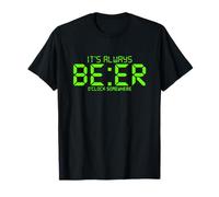 Retro Pixel Beer Clock - It's Always Beer O'Clock Somewhere T-Shirt