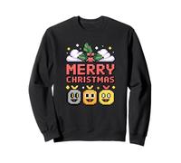 Retro Pixel Christmas Emoticons Holiday Cheer Sweatshirt
