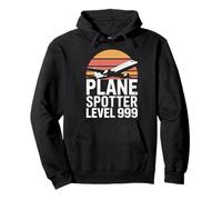 Retro Plane Spotter Level 999 Aviation Lover Pullover Hoodie
