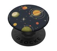 Retro Planets & Solar Atomic Mid Century Cosmic PopSockets Adhesive PopGrip