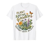Retro Plant Native Gardens Support Local Wildlife Gardening T-Shirt