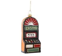 Retro Plastic Christmas Tree Ornament 5.5cm Red Variety Motifs | Lightweight plastic material offers nostalgic themed designs for festive setups with game consoles street signs and more