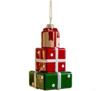 Retro Plastic Christmas Tree Ornament 5.5cm Red Vintage Nostalgic | Lightweight plastic festive shapes include game console and street sign approx 5 x 5.5 x 10cm