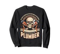 Retro Plumbing Skull Tradesman Fixing Everything Sweatshirt