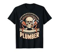 Retro Plumbing Skull Tradesman Fixing Everything T-Shirt