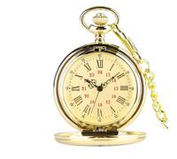 Retro Pocket Watch with Chain, Classic Numeral Timepiece, Elegant Engraved Gift for Men, Wife, Son, Perfect for Punctual, Father’s Day, Christmas, Special Occasions