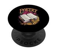 Retro Poetry Distressed Typography Design PopSockets Adhesive PopGrip