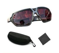 Retro Polarized Sunglasses for Men Women, Wrap-around Uv400 Protection Sun Glasses Anti-glare Eyewear for Outdoor Sports Fishing Cycling Driving Running Hiking Rowing Baseball Golf (Red)