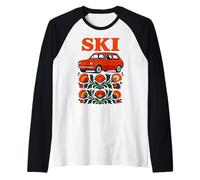 Retro Polish Car Folk Art SKI Slavic Roots Pride Raglan Baseball Tee