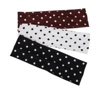 Retro Polka Dot 3pcs Wide Elastic Headband for Women | Polyester 22.50x6.50x0.20cm Size, Secure Fit, Easy Wear for Sports and Office