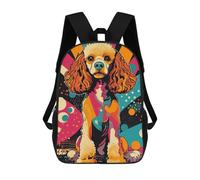 Retro Poodle Pop Art Print Colorful Pet Portrait, Funky Dog Wall Décor, Gift for Dog Lovers Pood... Backpacks Kids Student Schoolbag,3D Printed Backpacks,Elementary And Middle School Students Backpa