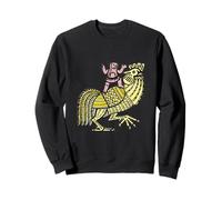 Retro Pop Art Rooster with Figure Ben-Day Dot Design Sweatshirt