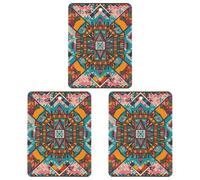 Retro Pop Art Style Car Air Freshener, 3 Pcs Square Hanging Air Freshener Cards, Long Lasting Fragrance Scented Cards for Car, Home, Office Gray-style