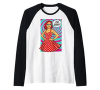 Retro Pop Art Vintage Style Psychedelic 50s 60s Nostalgia Raglan Baseball Tee