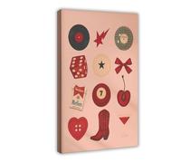 Retro Pop Culture Poster - Disco Ball, Marlboro, Dice & 8 Ball Canvas Poster Wall Art Decor Print Picture Paintings for Living Room Bedroom Decoration 20x30inch(50x75cm)