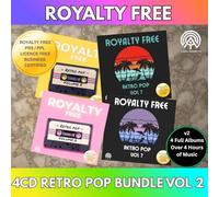 RETRO POP MUSIC CD BUNDLE VOL 2 X4CD PRS PPL LICENCE FREE BUSINESS MUSIC CD