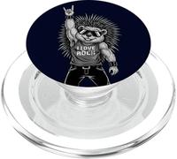 Retro Porcupine I Love Rock Music Funny Men Children Women PopSockets PopGrip for MagSafe