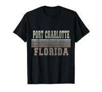 Retro Port Charlotte Florida Value Graphic T-Shirt, Men, Black, S