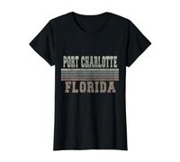Retro Port Charlotte Florida Value Graphic T-Shirt, Women, Black, M