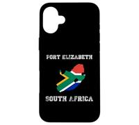 Retro Port Elizabeth South Africa Distressed Africa Flag Case for iPhone 16 Plus