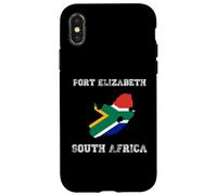 Retro Port Elizabeth South Africa Distressed Africa Flag Case for iPhone X/XS
